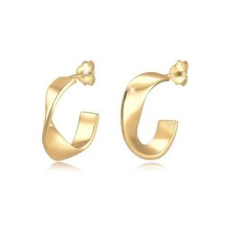 Elli Paar Creolen Creolen Hänger Basic Geo Gedreht Twist 925 Silber