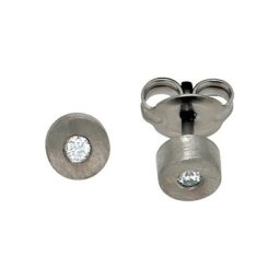 JOBO Paar Ohrstecker, Titan mit 2 Diamanten