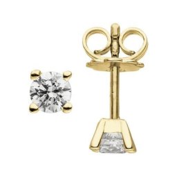 JOBO Paar Ohrstecker Solitär, 585 Gold mit 2 Diamanten Brillanten 0,50 ct.