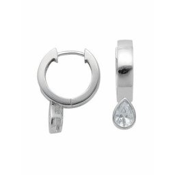 Adelia´s Paar Ohrhänger 925 Silber Ohrringe Creolen Tropfen mit Zirkonia Ø 14,4 mm, mit Zirkonia Silberschmuck für Damen
