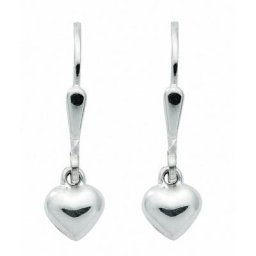 Adelia´s Paar Ohrhänger Damen Silberschmuck 1 Paar 925 Silber Ohrringe / Ohrhänger Herz, 925 Sterling Silber Silberschmuck für Damen