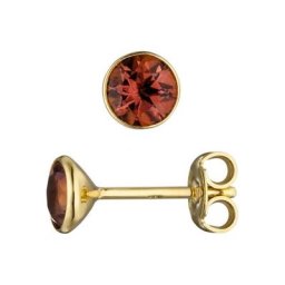 JOBO Paar Ohrstecker, rund 585 Gold mit Turmalin