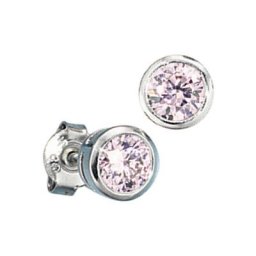 JOBO Paar Ohrstecker, rund 925 Silber mit Zirkonia