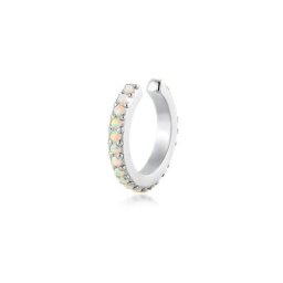 Elli Single-Ohrhaken Single Earcuff Synthetischer Opal 925 Silber