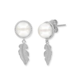Engelsrufer Paar Ohrstecker The glory of pearls, Feder, ERE-GLORY-FEDER-ST, ERE-GLORY-FEDER-STG, mit Muschelkernperle