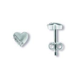ONE ELEMENT Paar Ohrstecker Zirkonia Herz Ohrringe Ohrstecker aus 925 Silber, Damen Silber Schmuck Herz