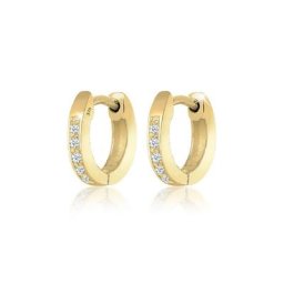 Elli DIAMONDS Paar Creolen Creolen Basic Diamant (0.05 ct) 375 Gelbgold