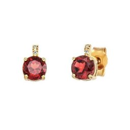 Julie Julsen Gold Paar Ohrstecker JJGER0901.GN, JJGER0901.IO, mit Granat oder Iolith und Brillanten
