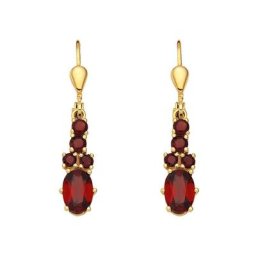 Adelia´s Paar Ohrhänger 333 Gold Ohrringe Ohrhänger, mit Granat Goldschmuck für Damen