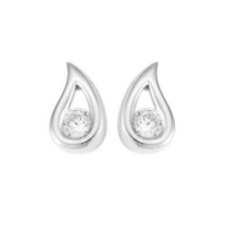Adelia´s Paar Ohrstecker Ohrstecker Tropfen aus 925 Silber mit Zirkonia