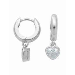 Adelia´s Paar Ohrhänger 925 Silber Ohrringe Creolen Herz mit Zirkonia Ø 11,8 mm, mit Zirkonia Silberschmuck für Damen
