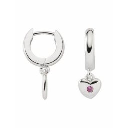 Adelia´s Paar Ohrhänger 925 Silber Ohrringe Creolen Herz mit Zirkonia Ø 11,9 mm, mit Zirkonia Silberschmuck für Damen