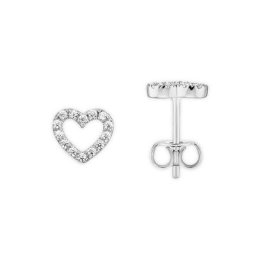 ONE ELEMENT Paar Ohrstecker Zirkonia Herz Ohrringe Ohrstecker aus 925 Silber, Damen Silber Schmuck Herz