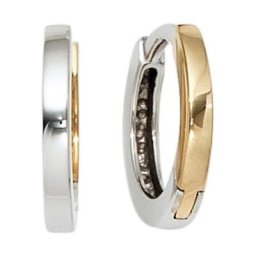 JOBO Paar Creolen, rund 333 Gold bicolor