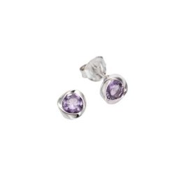 Zeeme Paar Ohrstecker 925/- Sterling Silber Amethyst