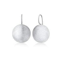 Nenalina Paar Ohrhänger Basic Geo Kreis Brushed Trend 925 Silber