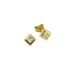 Vivance Paar Ohrstecker 333 Gold zweifarbig Zirkonia weiß