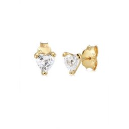 Elli Premium Paar Ohrstecker Stecker Herz Liebe Symbol Zirkonia 375er Gelbgold