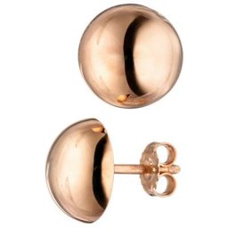 JOBO Paar Ohrstecker, rund 925 Silber roségold vergoldet