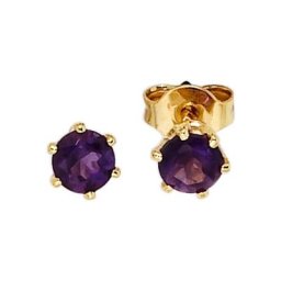 JOBO Paar Ohrstecker, rund 585 Gold mit Amethyst