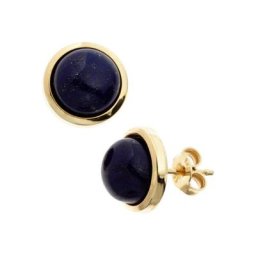 JOBO Paar Ohrstecker, rund 585 Gold mit Lapislazuli