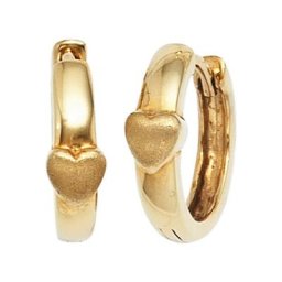 JOBO Paar Creolen, Herz 333 Gold