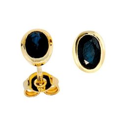 JOBO Paar Ohrstecker, oval 585 Gold mit Safir