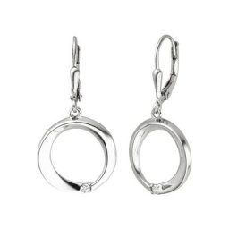 JOBO Paar Ohrhänger, 925 Silber mit 2 Zirkonia