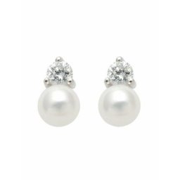 Adelia´s Paar Ohrhänger 925 Silber Ohrringe Ohrstecker mit Zirkonia Ø 5 mm, mit Zirkonia Silberschmuck für Damen