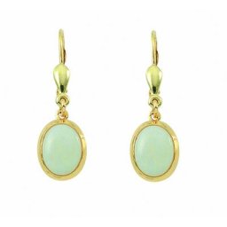 Adelia´s Paar Ohrhänger Damen Goldschmuck 1 Paar 585 Gold Ohrringe / Ohrhänger mit Opal, 585 Gold Goldschmuck für Damen