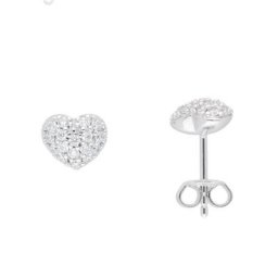 Adelia´s Paar Ohrhänger 1 Paar 925 Silber Ohrringe / Ohrstecker Herz mit Zirkonia, 925 Sterling Silber mit Zirkonia Silberschmuck für Damen