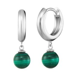 Engelsrufer Paar Creolen Powerful Stone, ERE-BA, ERE-LP, ERE-ML, ERE-RJ, ERE-RQ, ERE-TE, mit Achat, Lapislazuli, Malachit, Jaspis, Rosenquarz oder Tigerauge