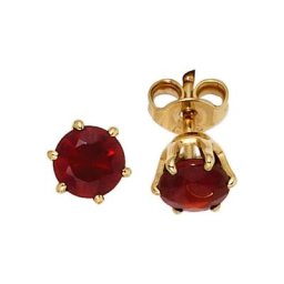 JOBO Paar Ohrstecker, rund 585 Gold mit Granat