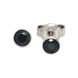 JOBO Paar Ohrstecker, rund 925 Silber mit Zirkonia