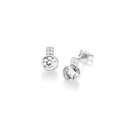 Smart Jewel Paar Ohrstecker rund mit Zirkonia und Zargenfassung, Silber 925