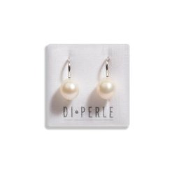 DI PERLE Paar Ohrhänger Damen Perlenschmuck 925 Silber Süsswasser Perlen Ohrhänger, Damen Perlenschmuck