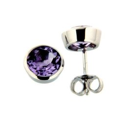 Orolino Paar Ohrstecker 585/- Weißgold pink Amethyst Rund