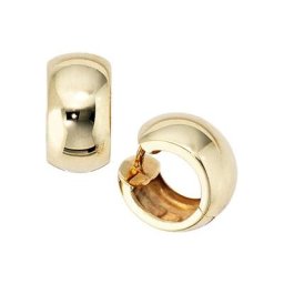 JOBO Paar Creolen, breit rund 333 Gold
