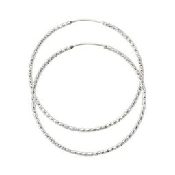 JOBO Paar Creolen, rund 925 Silber diamantiert