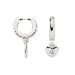 Adelia´s Paar Ohrhänger 925 Silber Ohrringe Creolen Herz Ø 11,8 mm, mit Zirkonia Silberschmuck für Damen