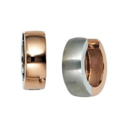 JOBO Paar Creolen, rund 585 Gold bicolor