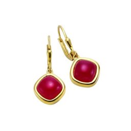 Jamelli Paar Ohrhänger 925 Silber Chalcedon rot