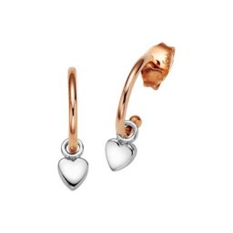 CAÏ Paar Ohrstecker 925/- Sterling Silber rotvergoldet Herz