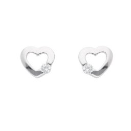 Adelia´s Paar Ohrhänger 925 Silber Ohrringe Ohrstecker Herz, mit Zirkonia Silberschmuck für Damen