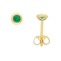 Adelia´s Paar Ohrhänger 1 Paar 585 Gold Ohrringe / Ohrstecker mit Smaragd, 585 Gold mit Smaragd Goldschmuck für Damen