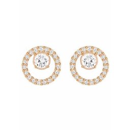 Swarovski Paar Ohrstecker CREATIVITY CIRCLE, KLEIN, WEISS, ROSÈ VERGOLDUNG, 5199827, mit Swarovski® Kristallen