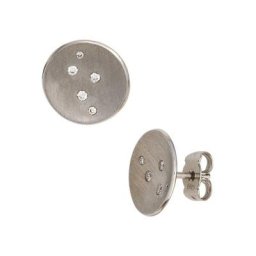 JOBO Paar Ohrstecker, rund 950 Platin mit 10 Diamanten