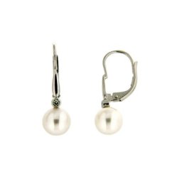 Orolino Paar Ohrhänger 585/- Weißgold Brillant und Zuchtperle