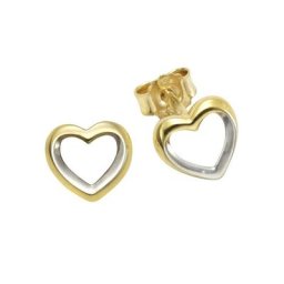 Vivance Paar Ohrstecker 333 Gold zweifarbig Motiv Herz