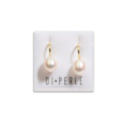 DI PERLE Paar Ohrhänger Damen Perlenschmuck 925 Silber Süsswasser Perlen Ohrhänger, Damen Perlenschmuck